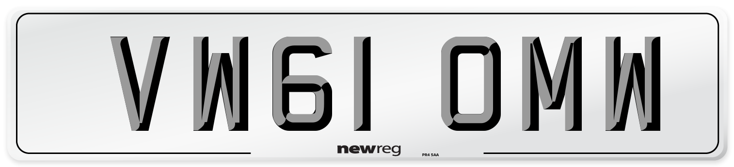 VW61 OMW Number Plate from New Reg